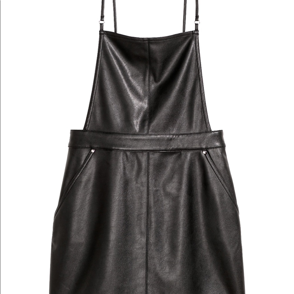 Leather overall dress